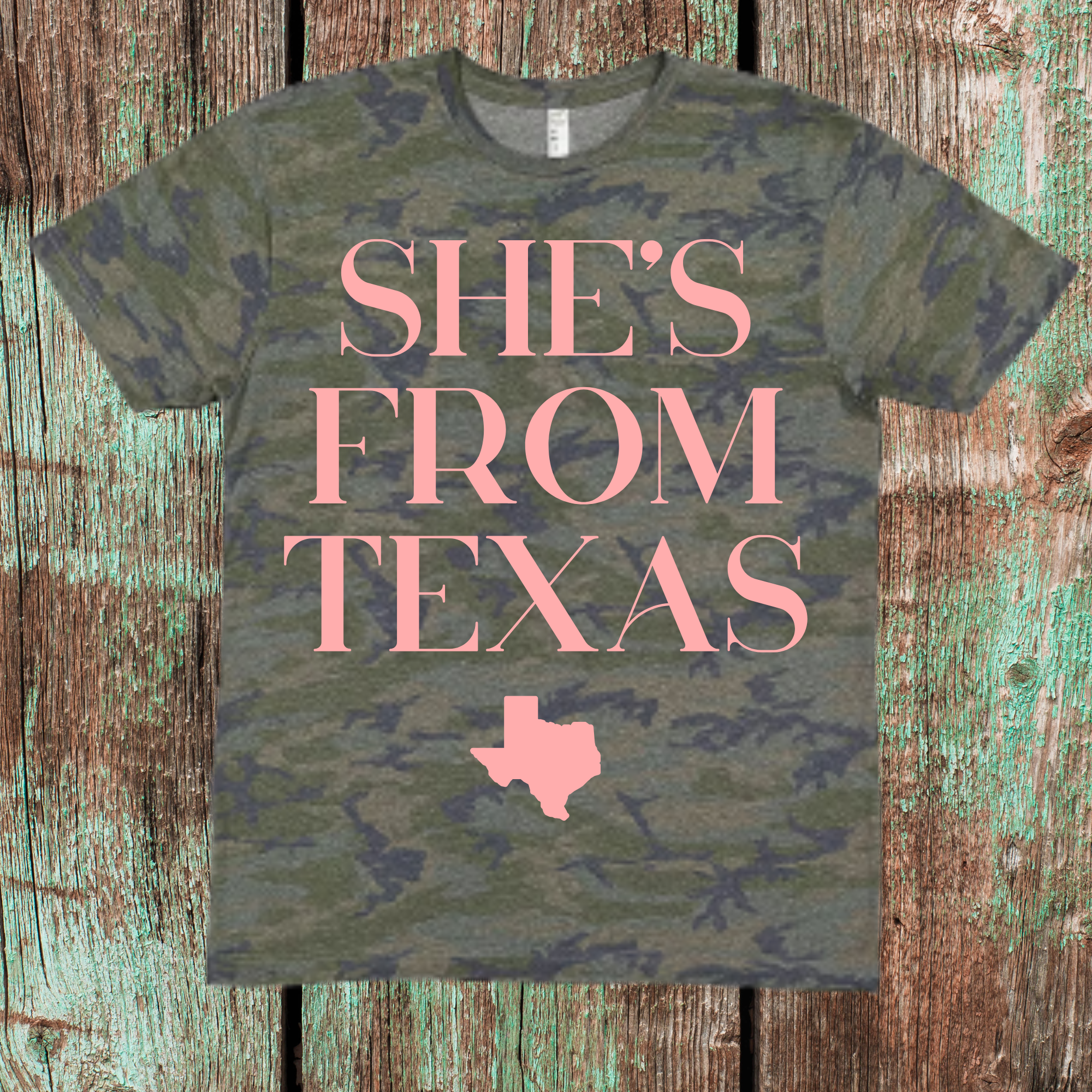She's From Texas Vintage Camo
